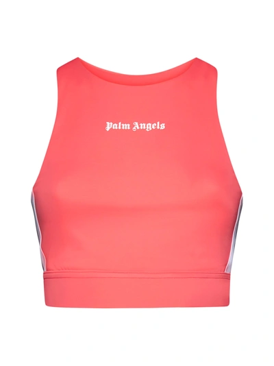Palm Angels Top In Fuchsia White