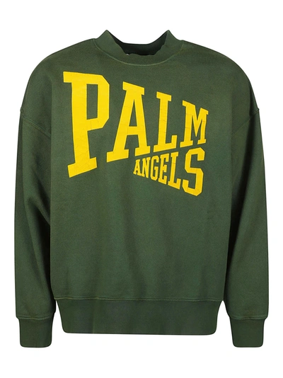 Palm Angels College Crewneck In Green