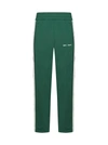 Palm Angels Green Polyester Trousers In Green