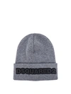 DSQUARED2 DSQUARED2 LOGO KNIT BEANIE IN GREY