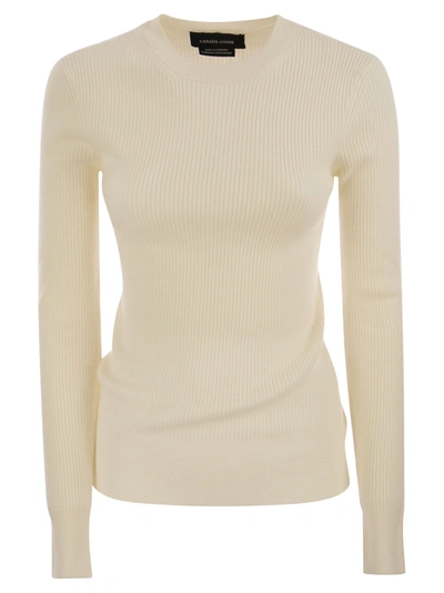 Canada Goose Crew-neck Jumper In Wool In Ivory