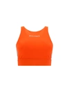 PALM ANGELS PALM ANGELS ORANGE SPORTS TOP WITH LOGO AND SIDE BANDS IN CONTRAST