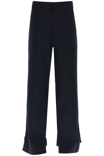 Palm Angels Cotton Workpants In Navy Blue (blue)