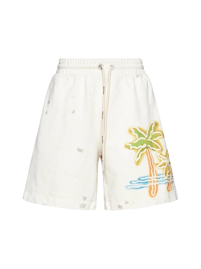 Palm Angels Shorts In Off White Multicolor (beige)