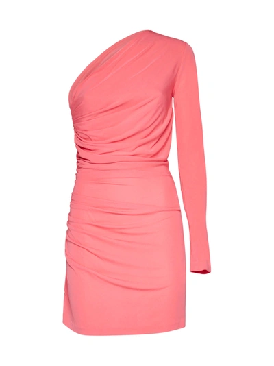 DSQUARED2 DSQUARED2 PINK DRAPED ONE-SHOULDER DRESS IN VISCOSE WOMAN D-SQUARED2