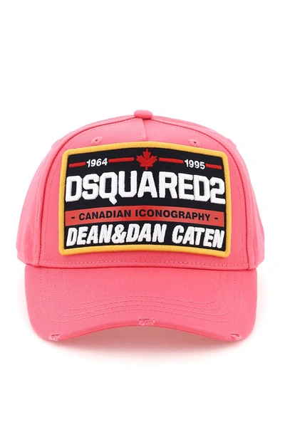 Dsquared2 Patch Baseball Cap In Rosa Scuro (pink)
