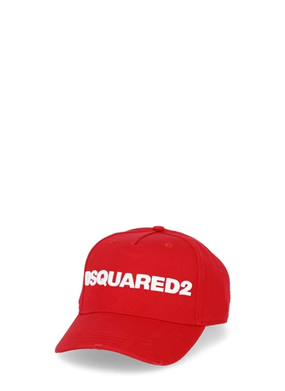 Dsquared2 Embroidered Logo Baseball Cap In Red