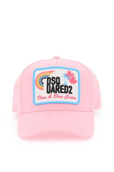 Dsquared2 Baseball Cap With Patch In Rosa Chiaro (pink)