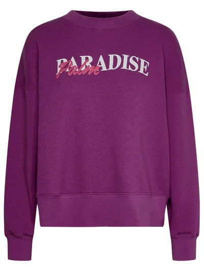 PALM ANGELS PALM ANGELS PURPLE COTTON SWEATSHIRT