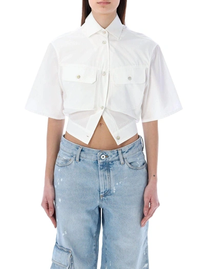 Off-white Buttoned Short-sleeved Shirt In White