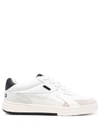 PALM ANGELS PALM ANGELS PALM UNIVERSITY LOW TOP SNEAKERS IN WHITE AND BLACK SNEAKERS WOMAN