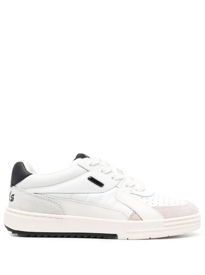 Palm Angels Palm University Lace-up Sneakers In White Black
