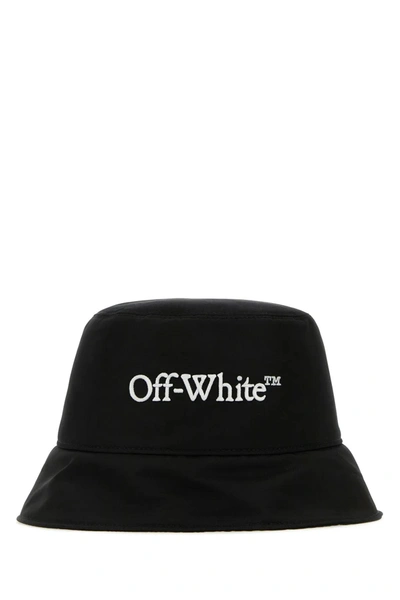 Off-white Black Polyester Bucket Hat In White/black
