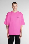PALM ANGELS PALM ANGELS T-SHIRT IN FUXIA COTTON