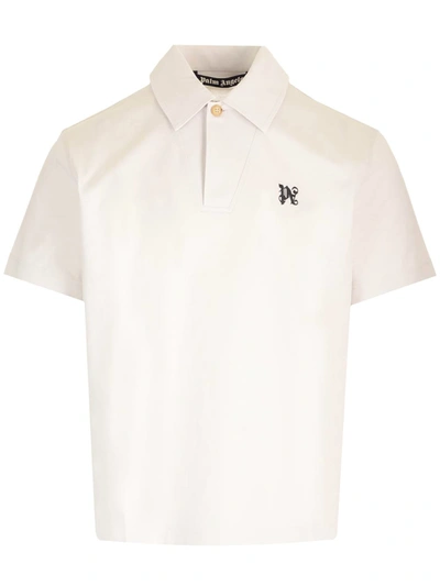 Palm Angels Cotton Polo Shirt In Grey