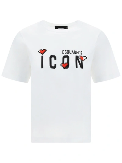Dsquared2 White Cotton T-shirt In 100
