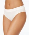 Dkny Litewear Seamless Thong Dk5016 In Poplin White