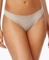 DKNY MODERN LACE SATIN-TRIM THONG UNDERWEAR DK5013