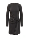 Dsquared2 Logo-plaque Draped Dress In 900