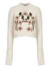 Dsquared2 Floral-embroidered Wool Jumper In Avorio