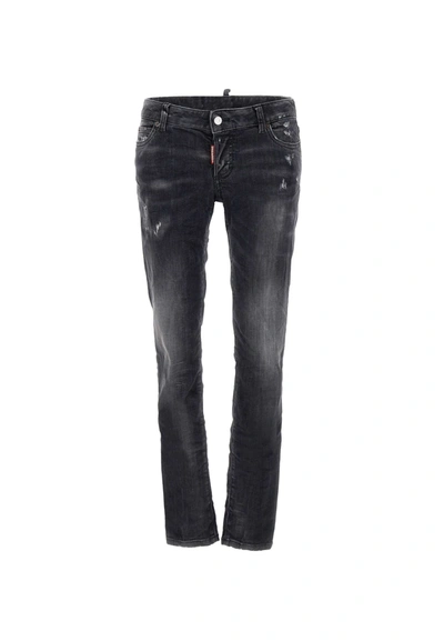 Dsquared2 Grey Denim Skater Jeans In Black