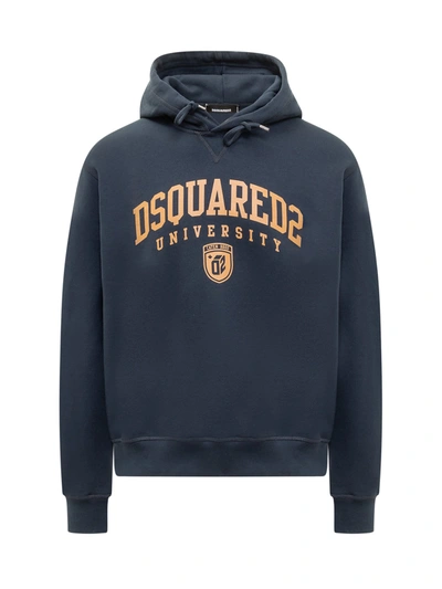 Dsquared2 Hooded Sweatshirt In Blue Navy