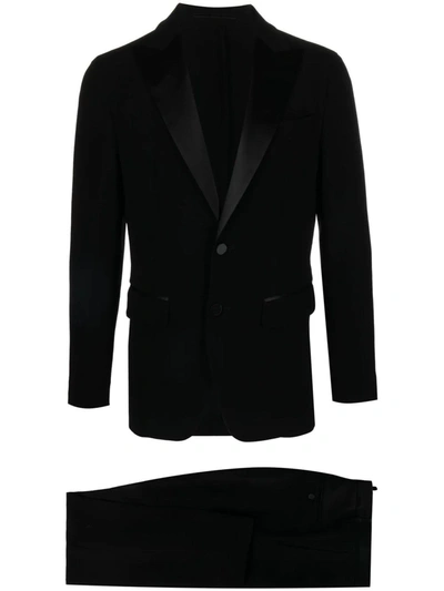 Dsquared2 Black Stretch Viscose Suit