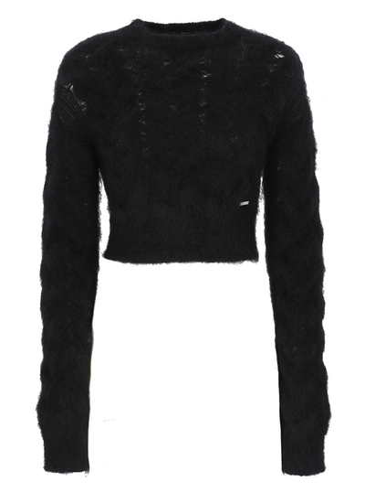 Dsquared2 3d Cable Sweater In Black