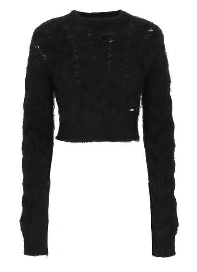 Dsquared2 Brushed Mohair-blend Jumper In Black