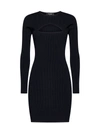 Dsquared2 Ribbed Texture Crew Neck Mini Dress In Black