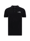 DSQUARED2 DSQUARED2 BE ICON DYED TENNIS POLO IN BLACK