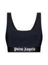 PALM ANGELS PALM ANGELS BLACK SPORTS BRA WITH WHITE LOGO