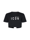 DSQUARED2 DSQUARED2 ICON COTTON CROPPED T-SHIRT