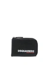DSQUARED2 DSQUARED2 BLACK WALLET WITH CONTRASTING LOGO LETTERING PRINT IN LEATHER MAN