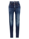 Dsquared2 High-waisted Faded Skinny Jeans In Blue