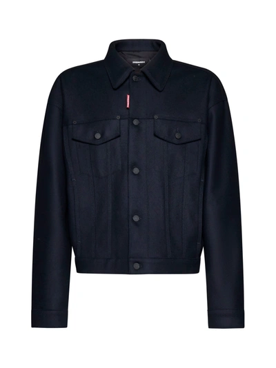 Dsquared2 Jacket In Navy Blue