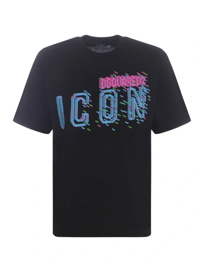 Dsquared2 Icon-print Cotton T-shirt In Black