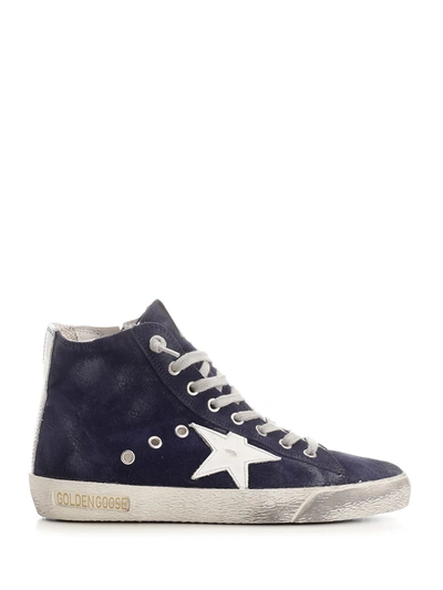 Golden Goose Francy Sneakers In Leather In Azul Oscuro