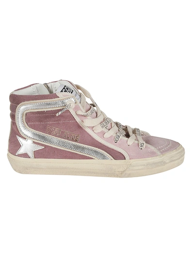 Golden Goose Slide Trainers In Purple/silver/ivory
