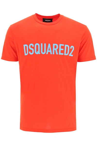 Dsquared2 Logo-print Cotton T-shirt In Red