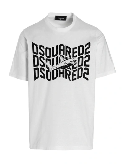 Dsquared2 T-shirt Shark Slouch In White