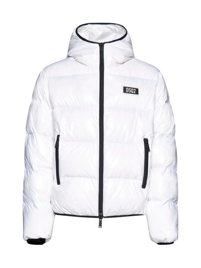 Dsquared2 Kaban Quilted Nylon Puffer Jacket In White