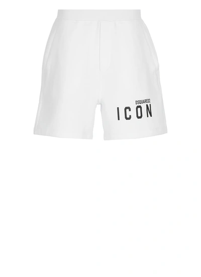Dsquared2 "icon" Cotton Shorts In White