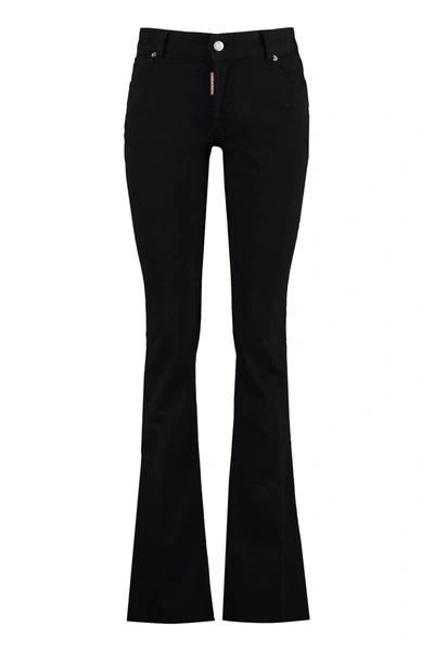 Dsquared2 Bootcut-leg Low-rise Jeans In Black