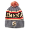 AMERICAN NEEDLE AMERICAN NEEDLE CHARCOAL/BLACK VEGAS GOLDEN KNIGHTS PILLOW LINE CUFFED KNIT HAT WITH POM