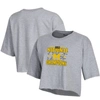 CHAMPION CHAMPION  GRAY MICHIGAN WOLVERINES COLLEGE FOOTBALL PLAYOFF 2023 NATIONAL CHAMPIONS BOYFRIEND CROP T