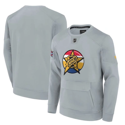 Fanatics Branded  Grey 2024 Nhl All-star Game Authentic Pro Tech Fleece Pullover Sweatshirt