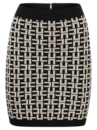 ELISABETTA FRANCHI ELISABETTA FRANCHI VISCOSE LOGO JACQUARD MINISKIRT