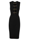 ELISABETTA FRANCHI ELISABETTA FRANCHI VISCOSE MIDI DRESS WITH TWIN BUTTONS