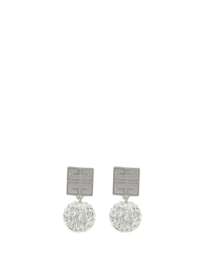 Givenchy 4g Earrings In Metal With Crystals In Silver